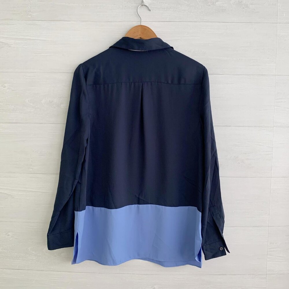 Talbots - Navy Blue Partial Button Tunic Roll Tab… - image 4